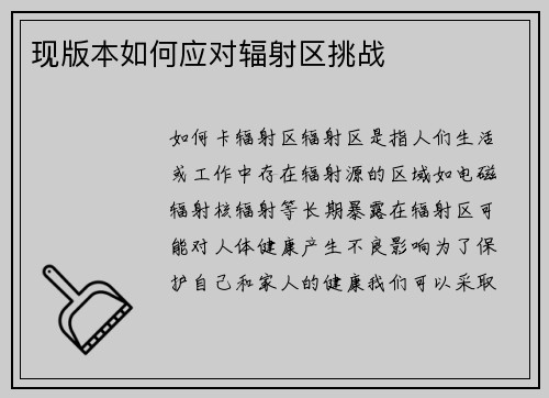现版本如何应对辐射区挑战